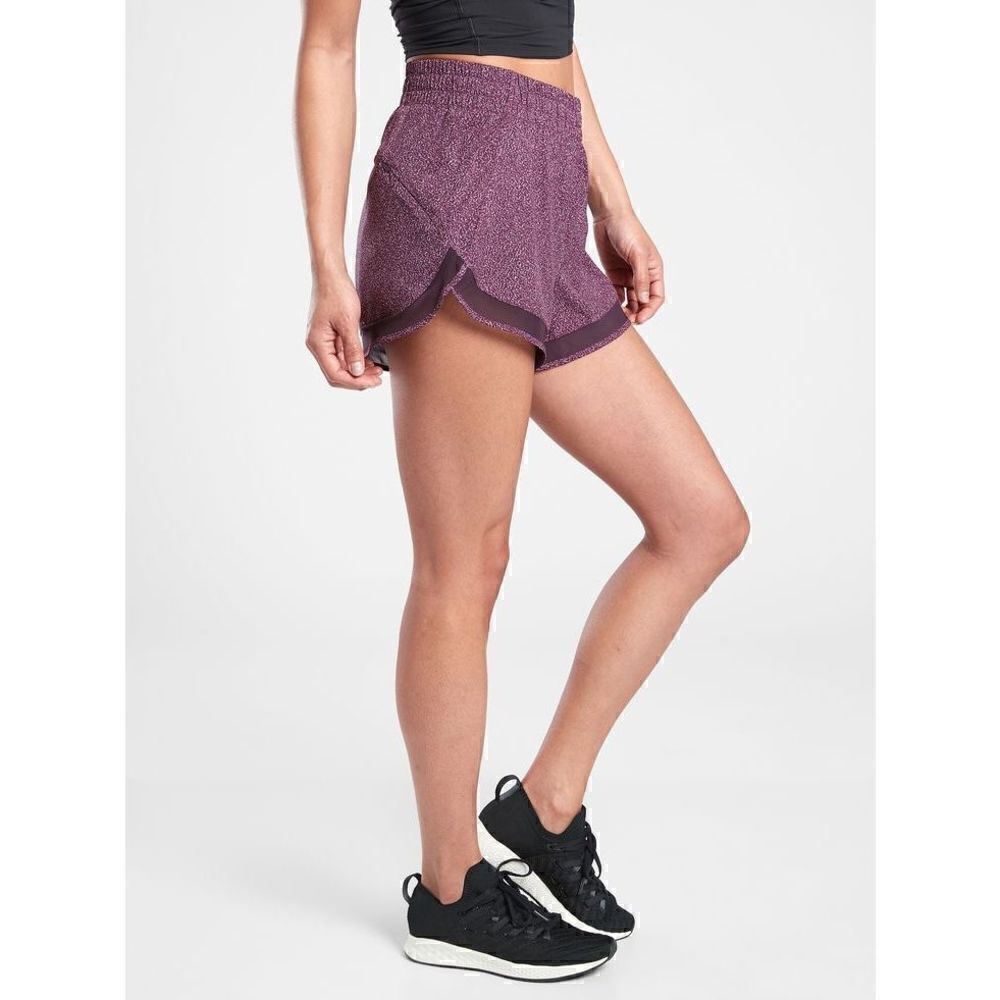 Athleta Printed Mesh Racer Run Short